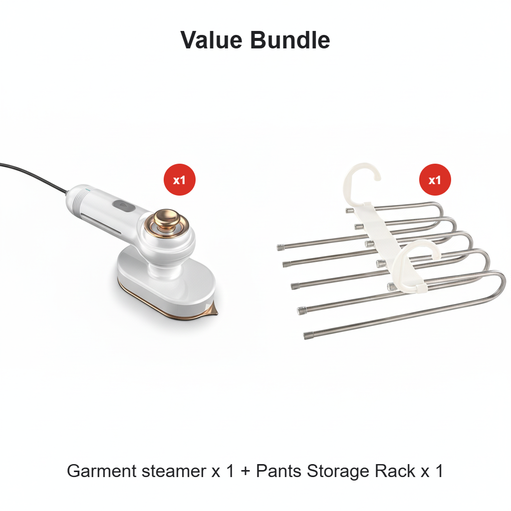 🔥Garment steamer for clothes, 👔hand steamer & iron 2 in 1, 15-second rapid heating, large control panel, suitable for worldwide travel💨