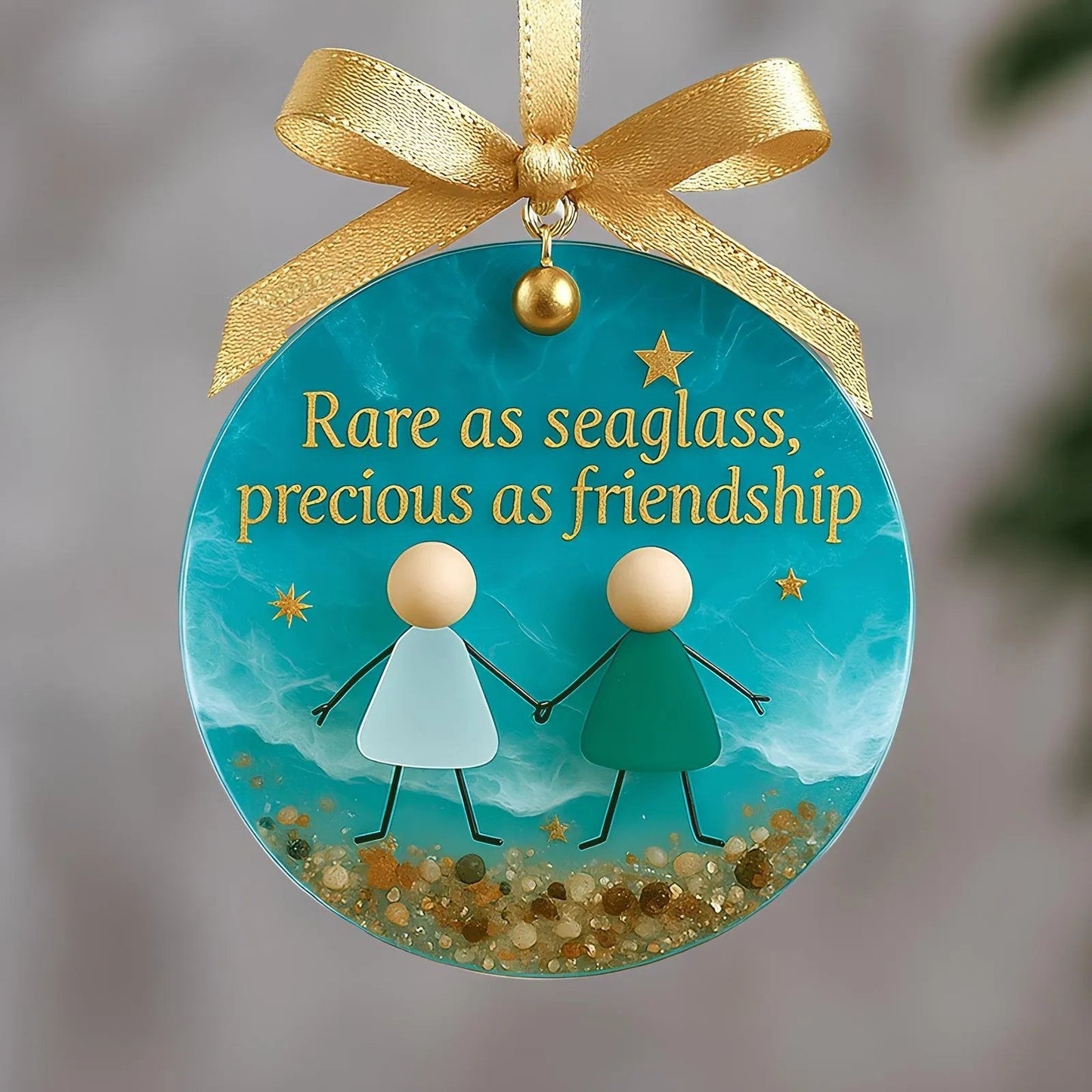 ⏳LAST DAY SALE 70% OFF!⏰Friendship Sea Glass Christmas Ornament🌊✨Shaped by Nature & Crafted by Hand💝