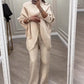 🔥 59% OFF! NEW! Women's 2-piece set – Asymmetrical sweater + wide-leg pants, relaxed fit and soft fabric, ultra comfortable 👚✨