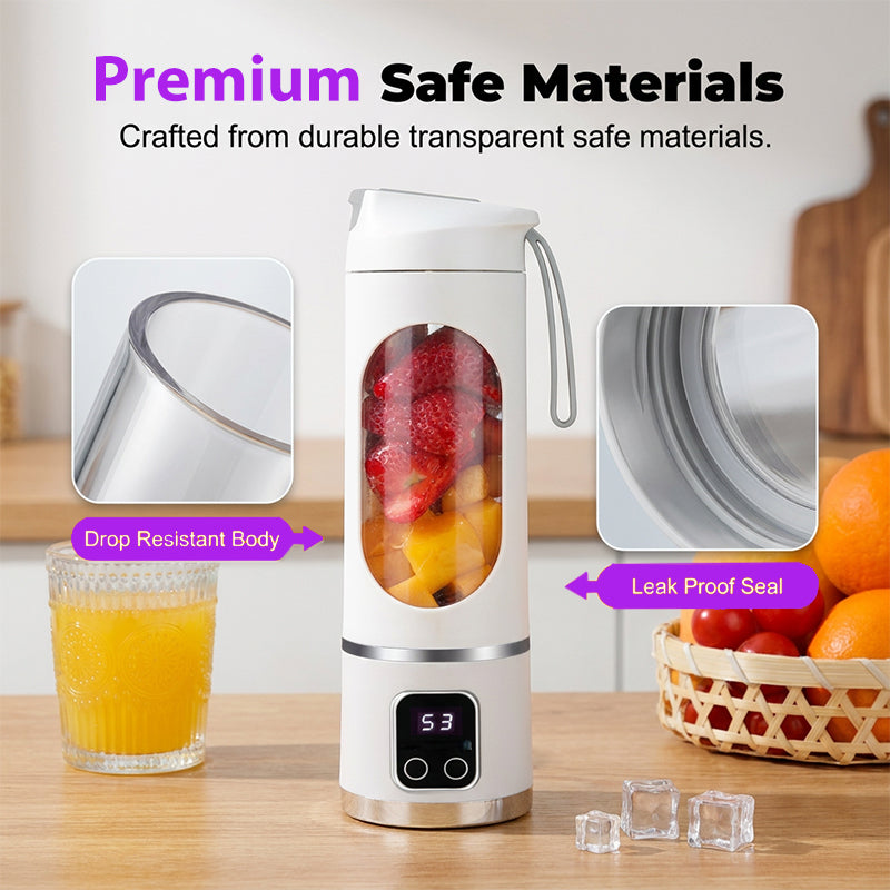 🔥 Portable Cordless Juicer – Rechargeable 50W Blender with Smart Display – Ideal for Smoothies, Shakes & On-the-Go Fresh Juice 🥤🍓