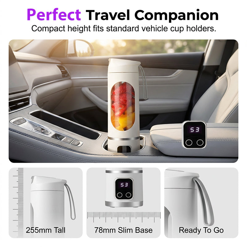 🔥 Portable Cordless Juicer – Rechargeable 50W Blender with Smart Display – Ideal for Smoothies, Shakes & On-the-Go Fresh Juice 🥤🍓