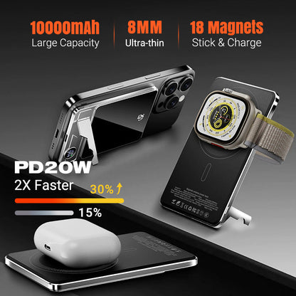🔋✨Professional Magnetic Charger for Travelers & Professionals 🧲| 20W Wired & 15W Wireless | 10,000 mAh | Fast Delivery💥