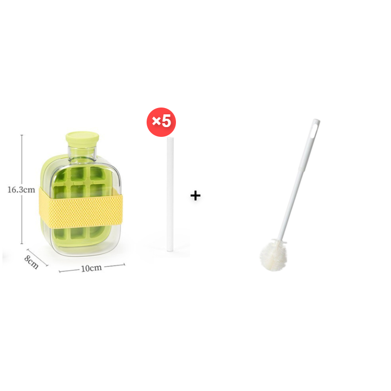 ❄️2-in-1 Ice Cube Maker Water Bottle Built-In Ice Tray, Food-Grade Silicone, Bpa-Free. Make Ice & Store Water In One Bottle – Ideal For Gym, Office & Travel! 🏋️‍♂️💼✈️