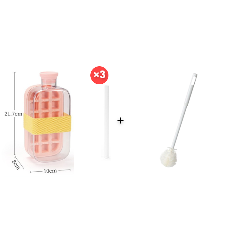 ❄️2-in-1 Ice Cube Maker Water Bottle Built-In Ice Tray, Food-Grade Silicone, Bpa-Free. Make Ice & Store Water In One Bottle – Ideal For Gym, Office & Travel! 🏋️‍♂️💼✈️