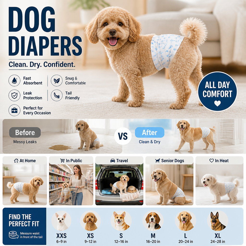 🥳HOT SALE🥳💞50K+ SOLD! Dog Diapers – From £5.99! Fast absorbing, leak-proof & breathable. Protect floors & furniture – grab yours! ✅