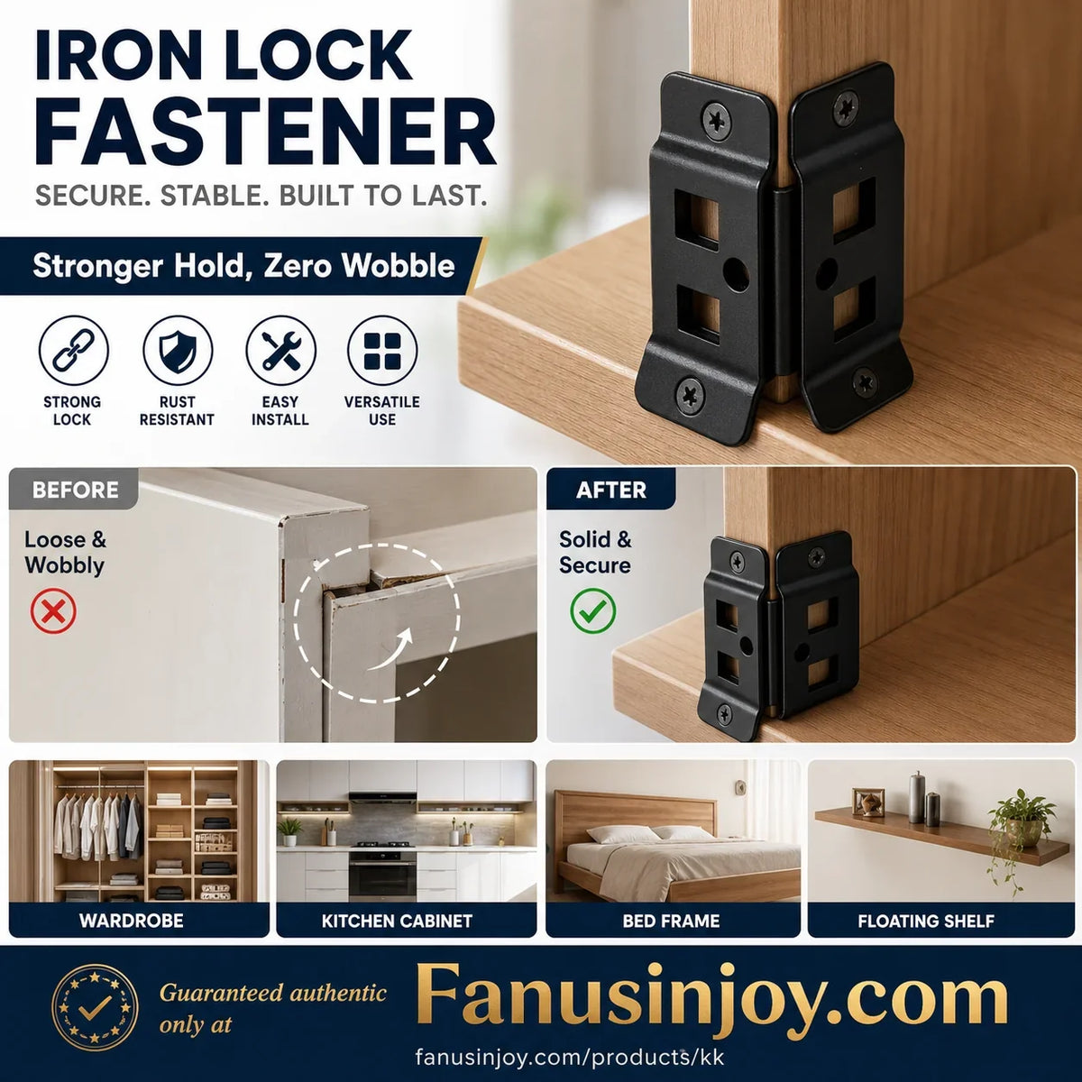 🥳HOT SALE🥳💞50K+ SOLD! Shelf Brackets – From £9.99!（10 Pcs） 2-in-1 locking, heavy-duty & rust-resistant. Sturdy shelves – grab yours! ✅