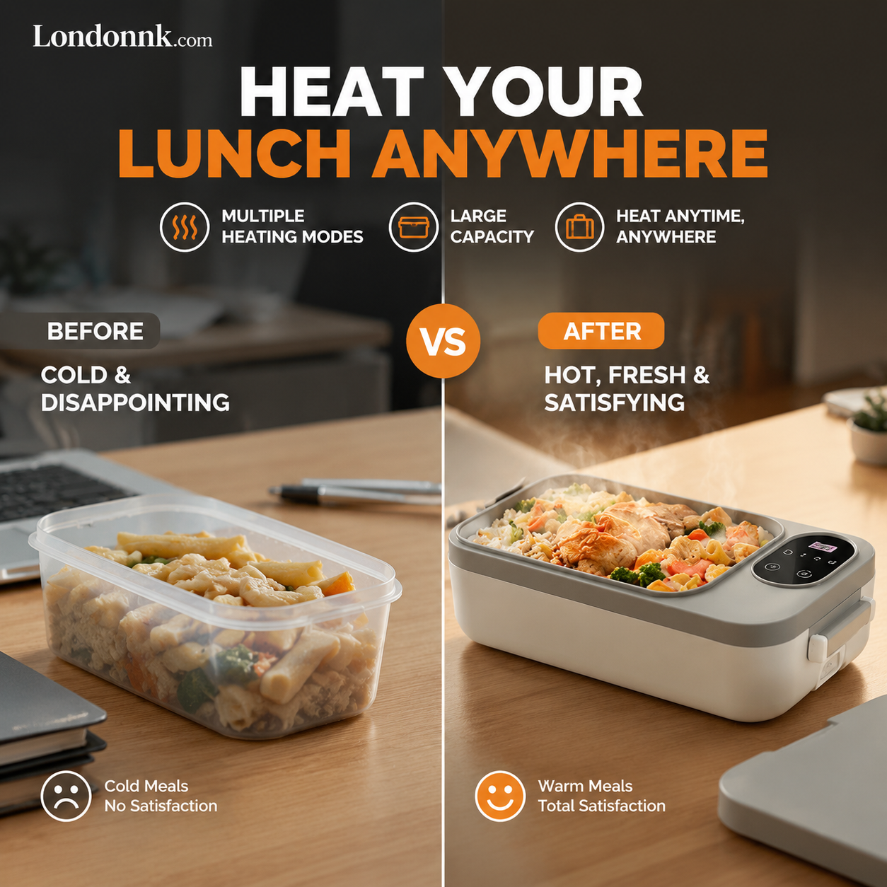 📢📢50% off! ⏰ Portable electric lunch box with self-heating 🔋🌡️