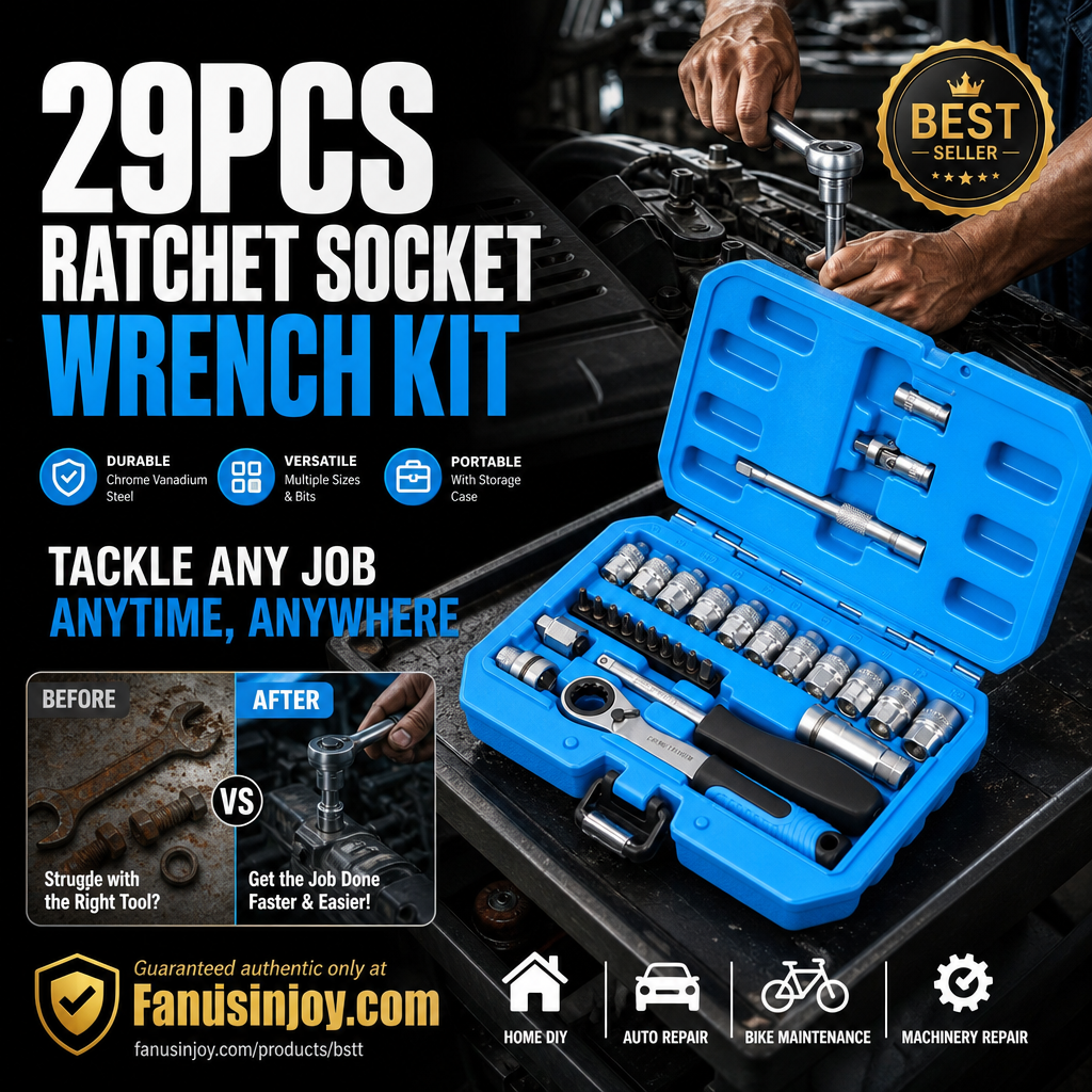 🥳HOT SALE🥳💞50K+ SOLD! Ratchet Wrench Kit – From £39.99! 29PCS, chrome-vanadium & storage case. Repair anything – grab yours! ✅
