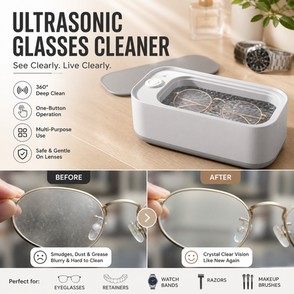 🥳HOT SALE🥳💞49K+ SOLD! Ultrasonic Cleaner – From £14.99! Removes dirt, gentle & portable. Crystal clear glasses – grab yours! ✅