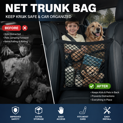🥳HOT SALE🥳💞50K+ SOLD! Car Net Bag – From £5.99! Keeps pets/kids safe, organizes essentials & easy install. Safe drive – grab yours! ✅