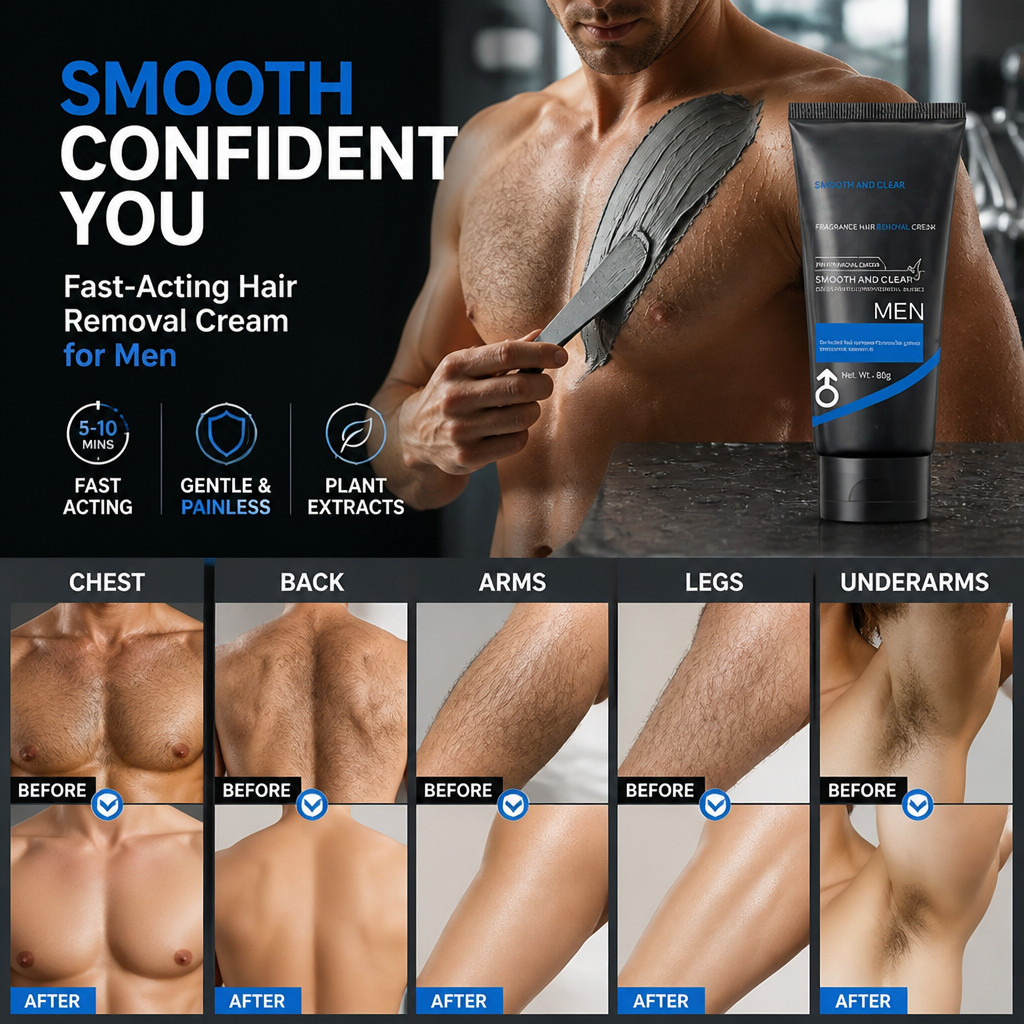 🥳HOT SALE🥳💞50K+ SOLD! Men's Hair Removal – From £5.99! Fast-acting, gentle & painless. Smooth skin – grab yours! ✅