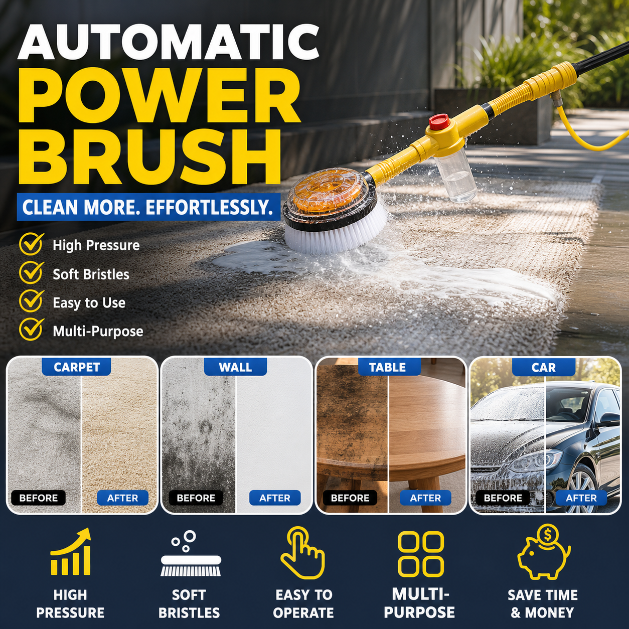 🥳HOT SALE🥳💞50K+ SOLD! Multifunctional Brush – From £28.99! Auto-rotating, 5 settings & versatile. Sparkling clean – grab yours! ✅