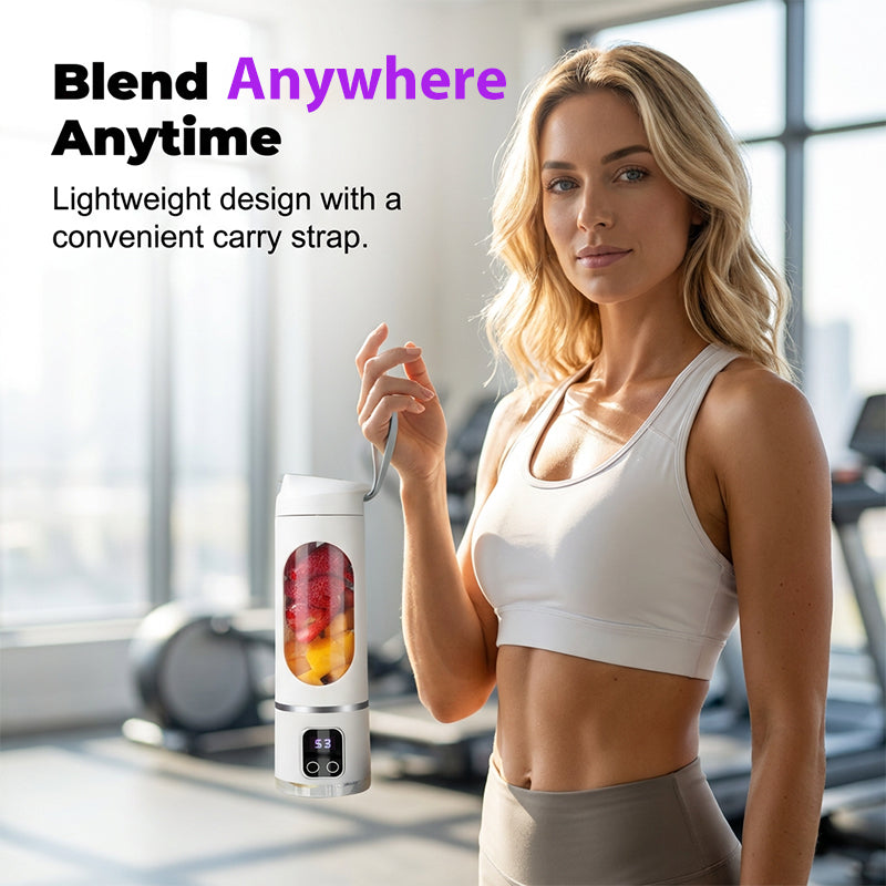 🔥 Portable Cordless Juicer – Rechargeable 50W Blender with Smart Display – Ideal for Smoothies, Shakes & On-the-Go Fresh Juice 🥤🍓