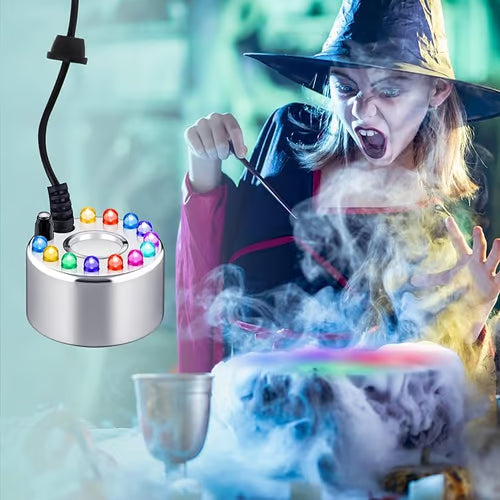 ⏳🔥LIMITED-TIME 50% OFF! ⏰💨 12-LED Ultrasonic Mist Maker Fogger – Creates cool mist & colourful light – Perfect for humidifiers, fountains or Halloween decor – runs quietly in water 💧✨
