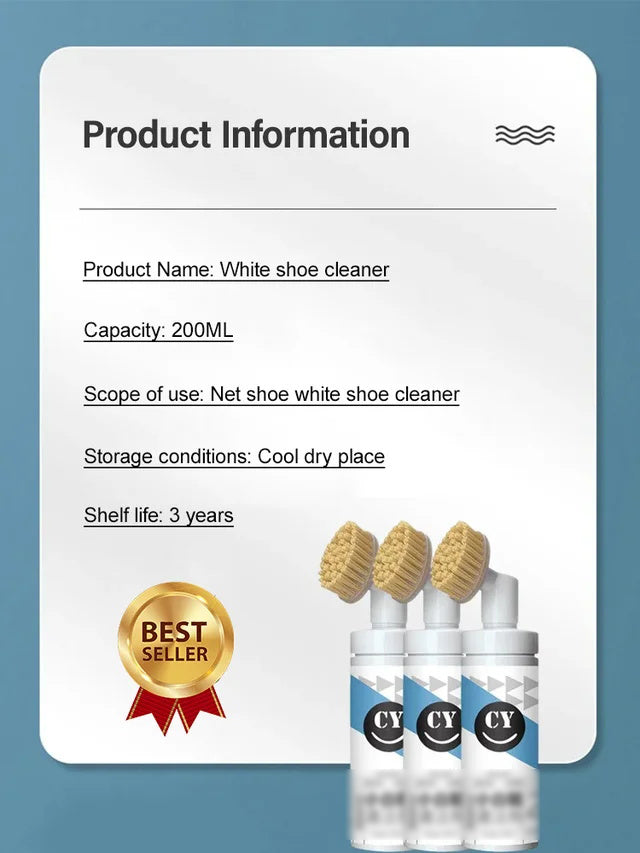 🔥Hot Sale 50% OFF!!⚡50K+ SOLD!💕Water-Free Foam Shoe Cleaner with Shoe Brush and Shoe Cloth