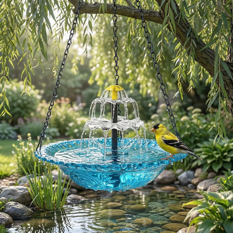 🐦2026 NEW ARRIVALS - 60% OFF🔥💐Solar Cascade Hanging Bird Bath Fountain