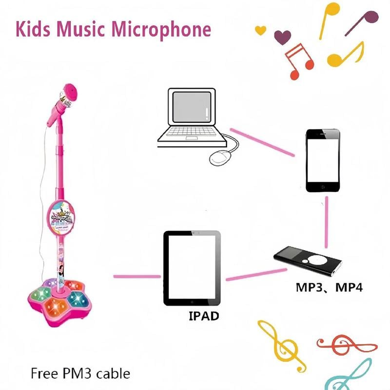 🎅LAST DAY SALE 52% OFF!!🌲Microphone Toy, Karaoke Machine Toy with Light