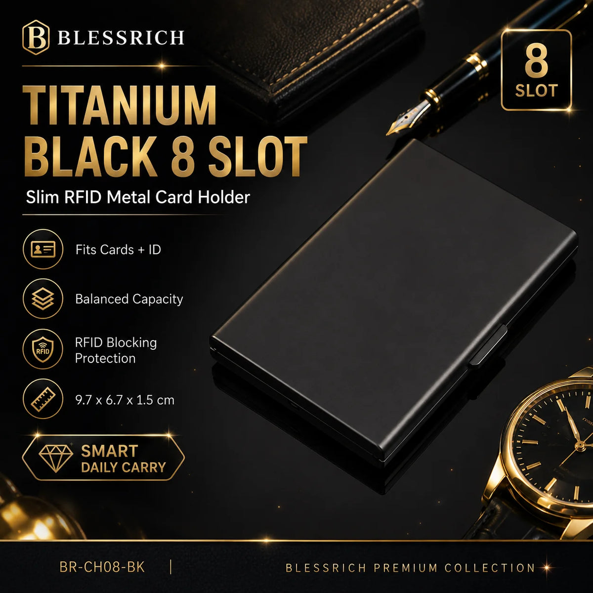 💰 Price Drop! RFID-blocking card holder – stainless steel, slim design, 3 capacities. 📇✨