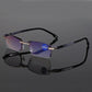 🔥Ultra-lightweight rimless reading glasses with diamond-cut lenses.