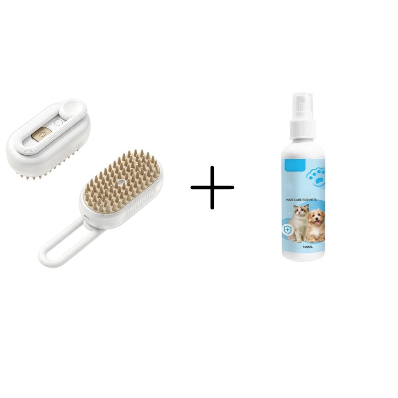 🔥 3-in-1 Pet Spray Massage Brush – Ultrasonic Steam Technology with 84 Silicone Tips – Ideal for Shedding Control & Relaxing Massage 🐕🛁