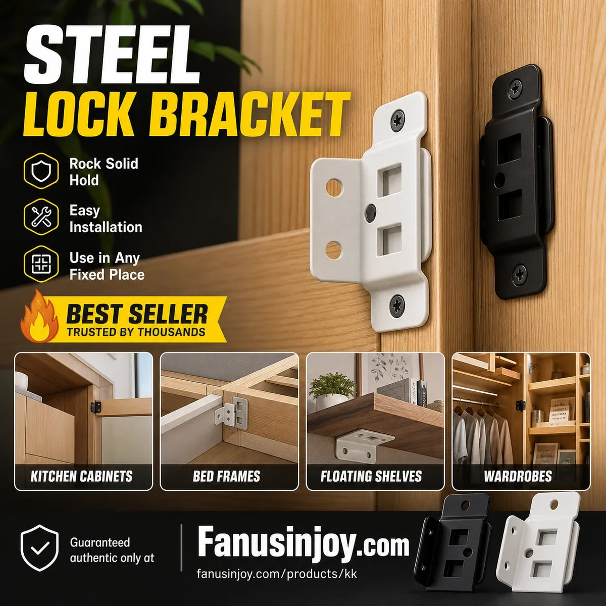 🥳HOT SALE🥳💞50K+ SOLD! Shelf Brackets – From £9.99!（10 Pcs） 2-in-1 locking, heavy-duty & rust-resistant. Sturdy shelves – grab yours! ✅