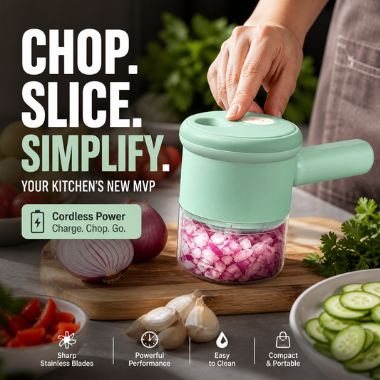 🥳HOT SALE🥳💞50K+ SOLD! Chopper & Slicer – From £19.99! Rechargeable, 2-in-1 & powerful. Prep fast – grab yours! ✅