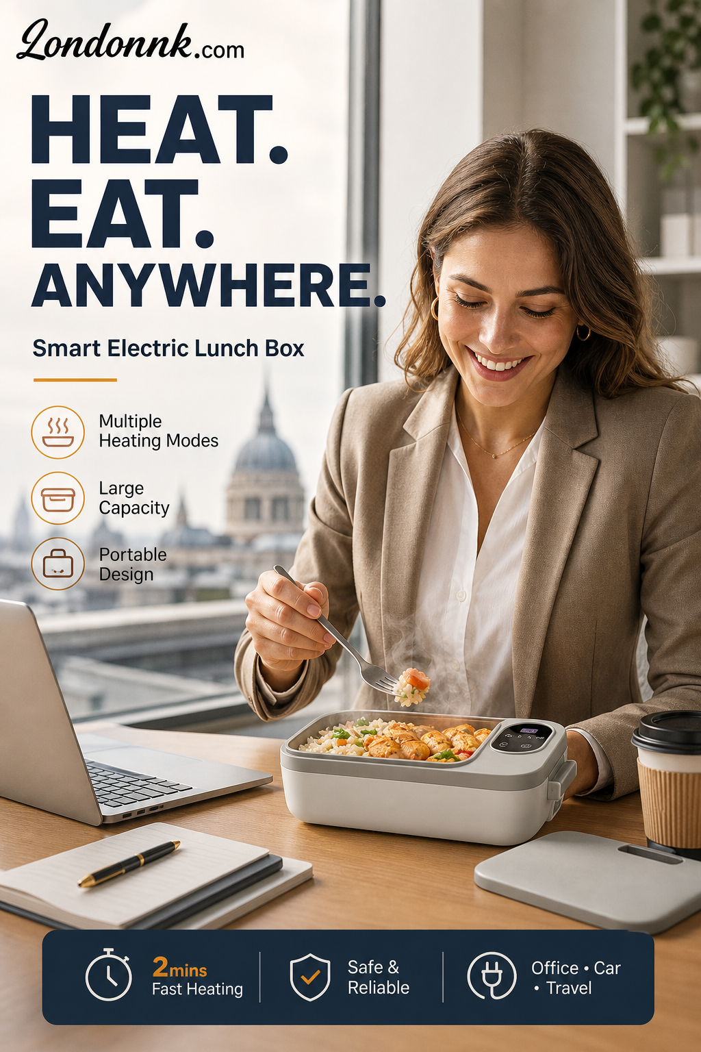 📢📢50% off! ⏰ Portable electric lunch box with self-heating 🔋🌡️