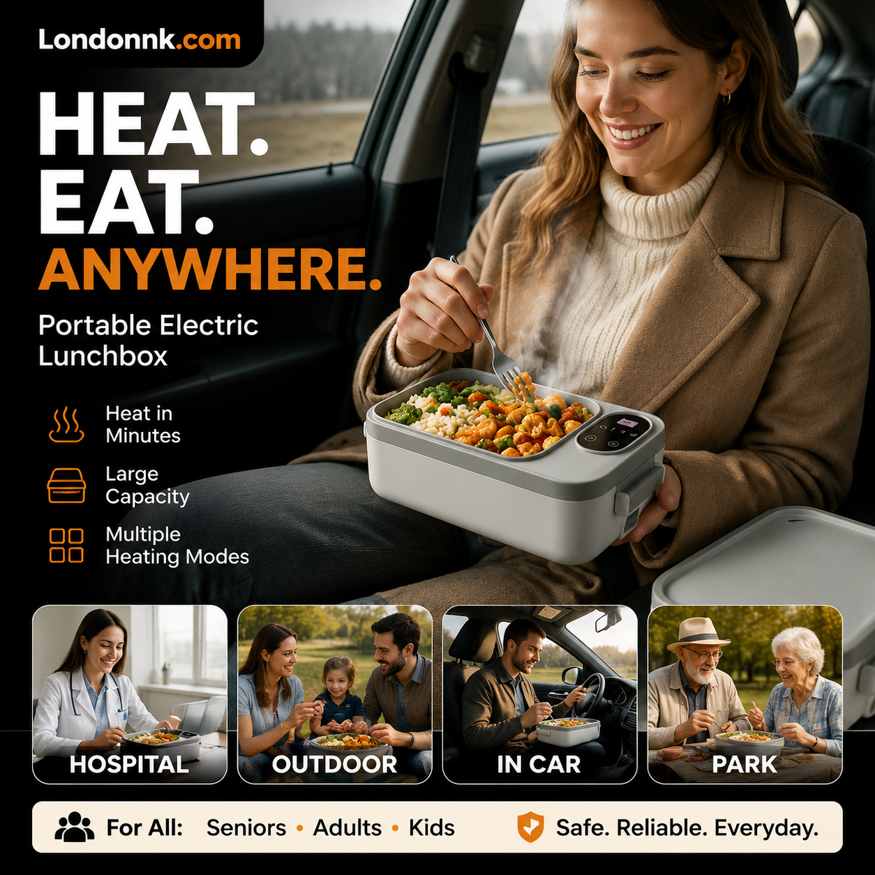 📢📢50% off! ⏰ Portable electric lunch box with self-heating 🔋🌡️