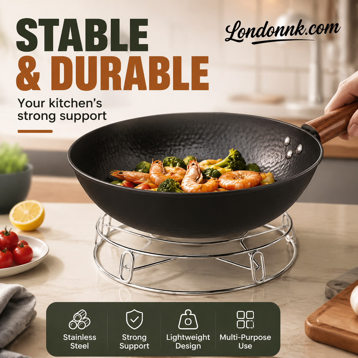 🍲 Pot holder. Stainless steel. Stable. Multi-purpose. Lightweight. 50% OFF. 🔧