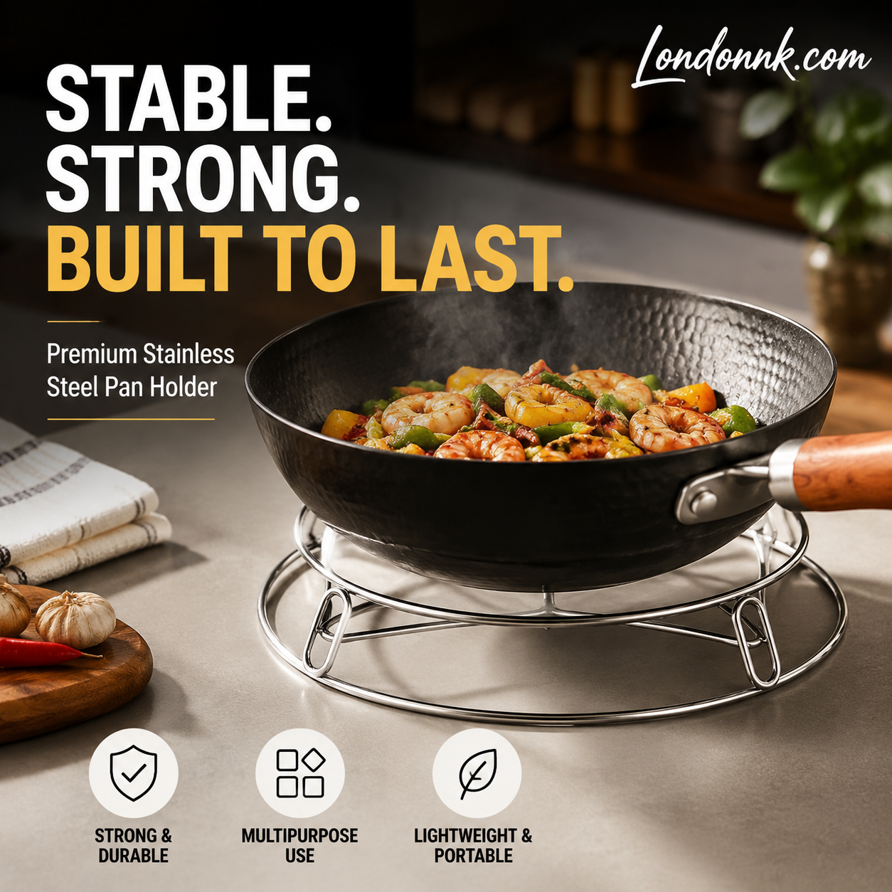 🍲 Pot holder. Stainless steel. Stable. Multi-purpose. Lightweight. 50% OFF. 🔧