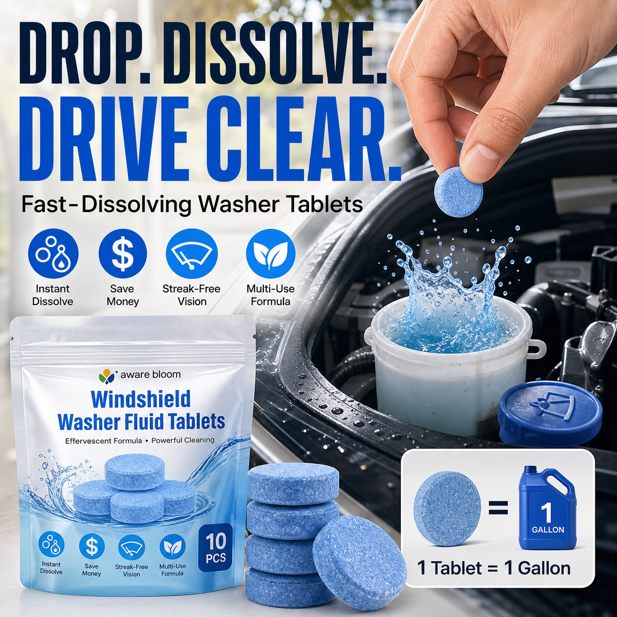 🥳HOT SALE🥳💞50K+ SOLD! Washer Tablets – From £3.99! 10 tablets = 10 gallons, removes dirt & multi-use. Save money – grab yours! ✅
