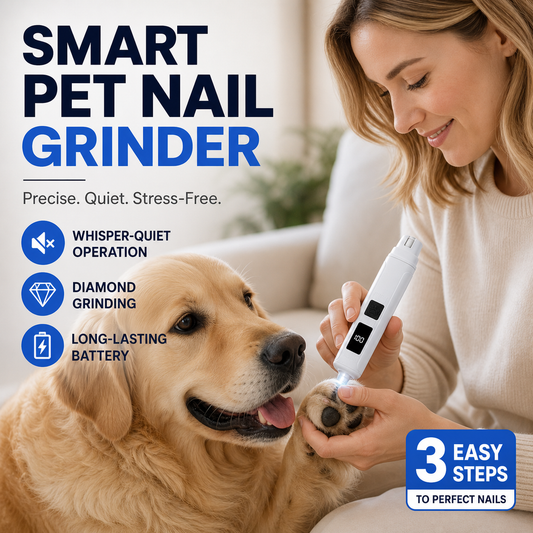 🥳2026 HOT SALE🥳💞50K+ SOLD!🐶💨 50% OFF! Electric Pet Nail Grinder – Whisper‑quiet, 3‑step gentle grinding. LED power display & USB‑C rechargeable – stress‑free grooming for dogs & cats! 🛡️✨