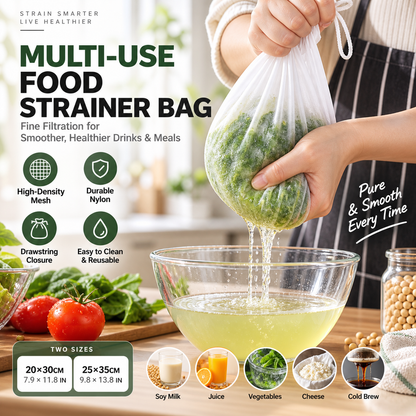 🥳HOT SALE🥳💞10K+ SOLD! Strainer Bag – From £6.99! High-density mesh, drawstring & reusable. Smooth filtering – grab yours! ✅
