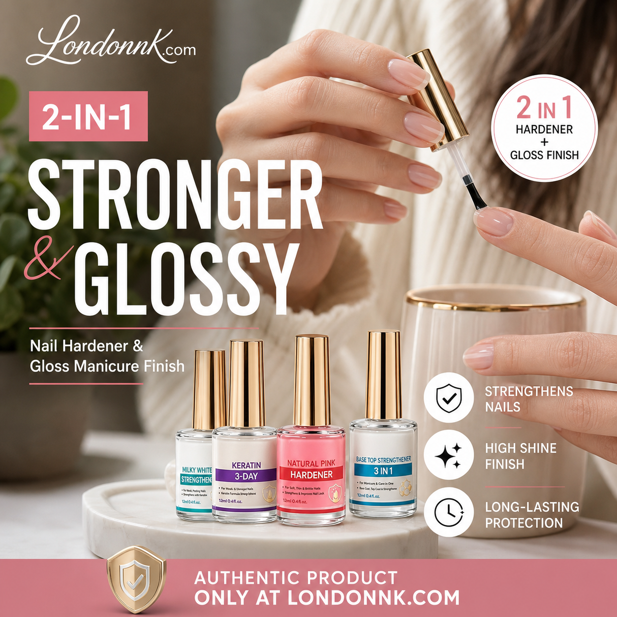 📢📢50% OFF !! ⏰Lilac Glossy Mirror Nail Strengthener