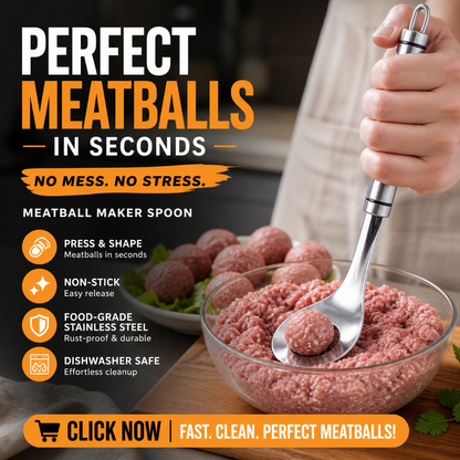 🥳HOT SALE🥳💞10K+ SOLD! Meatball Spoon – From £5.99! Non-stick, scoop & drain – perfect gift. Mess-free cooking – grab yours! ✅