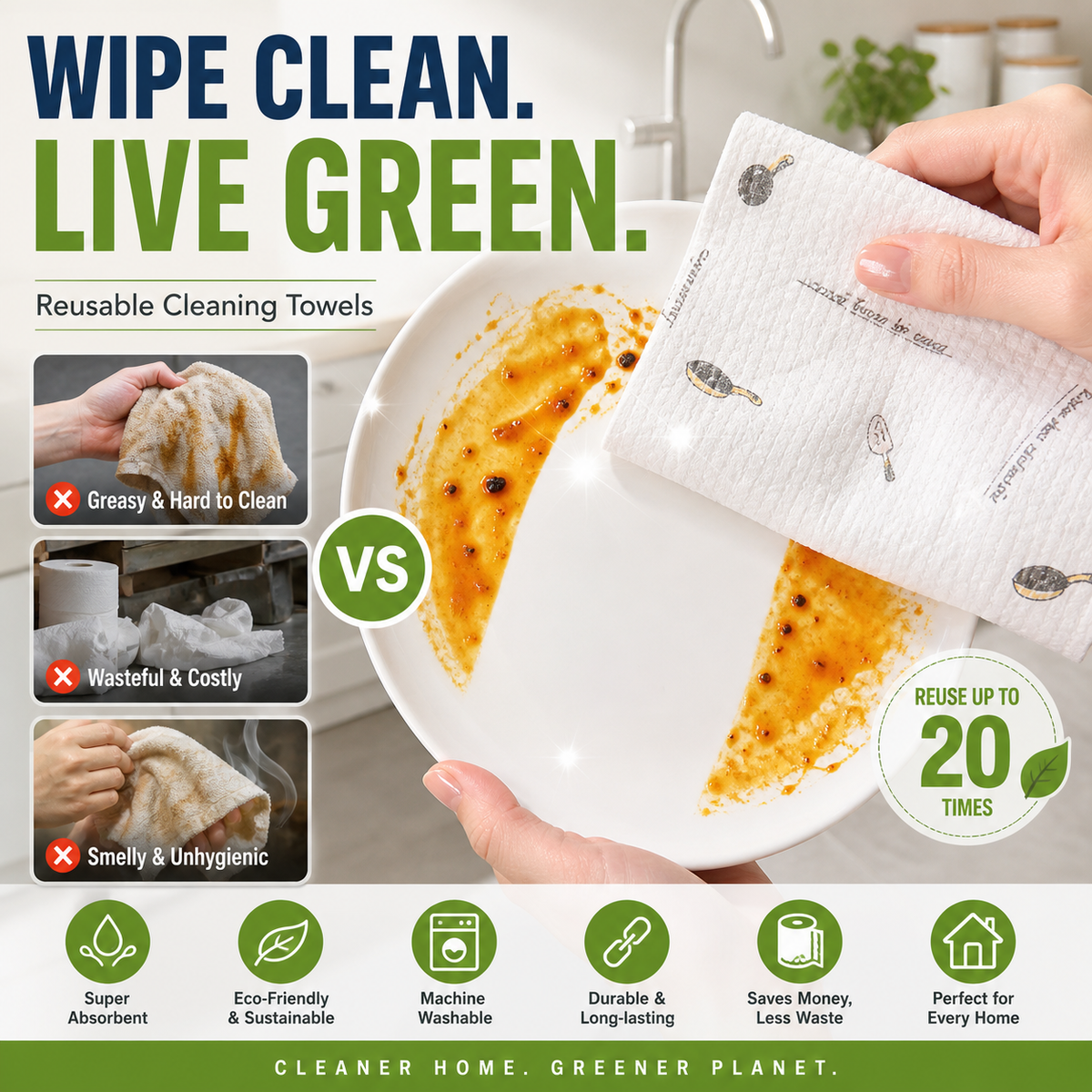 🥳HOT SALE🥳💞50K+ SOLD! Reusable Wipes – From £5.99! Washable, durable & eco-friendly. Save money, protect the planet – grab yours! ✅