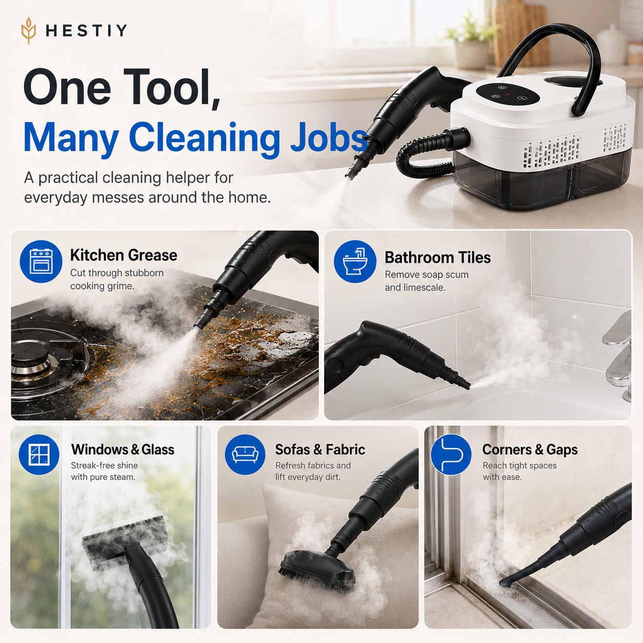 🥳HOT SALE💞50K+ SOLD!📢⏰ 75% OFF!💞Multifunctional High-Temperature Steam Cleaner for Home