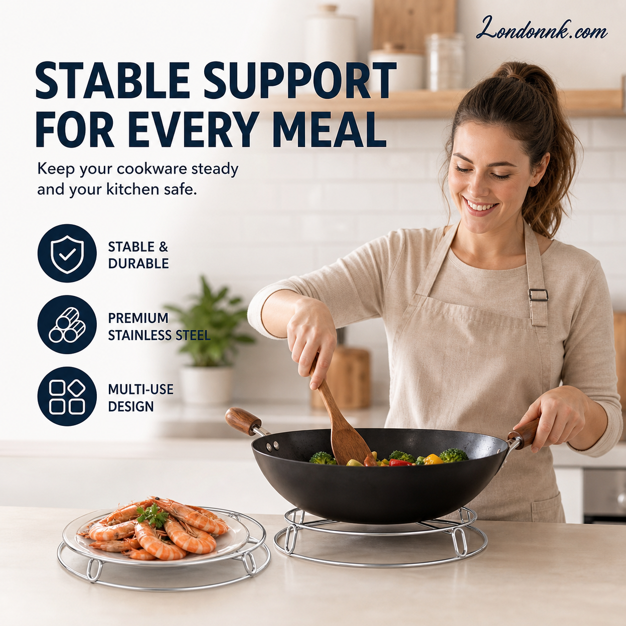 🍲 Pot holder. Stainless steel. Stable. Multi-purpose. Lightweight. 50% OFF. 🔧