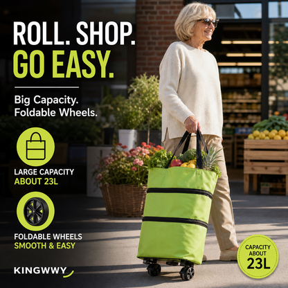 🎉2026 HOT SALE🎉💞100K+ SOLD! Foldable Shopping Cart – From £7.98! 2-in-1 carry & roll, 23L & 600D Oxford. Shop smarter – grab yours! ✅