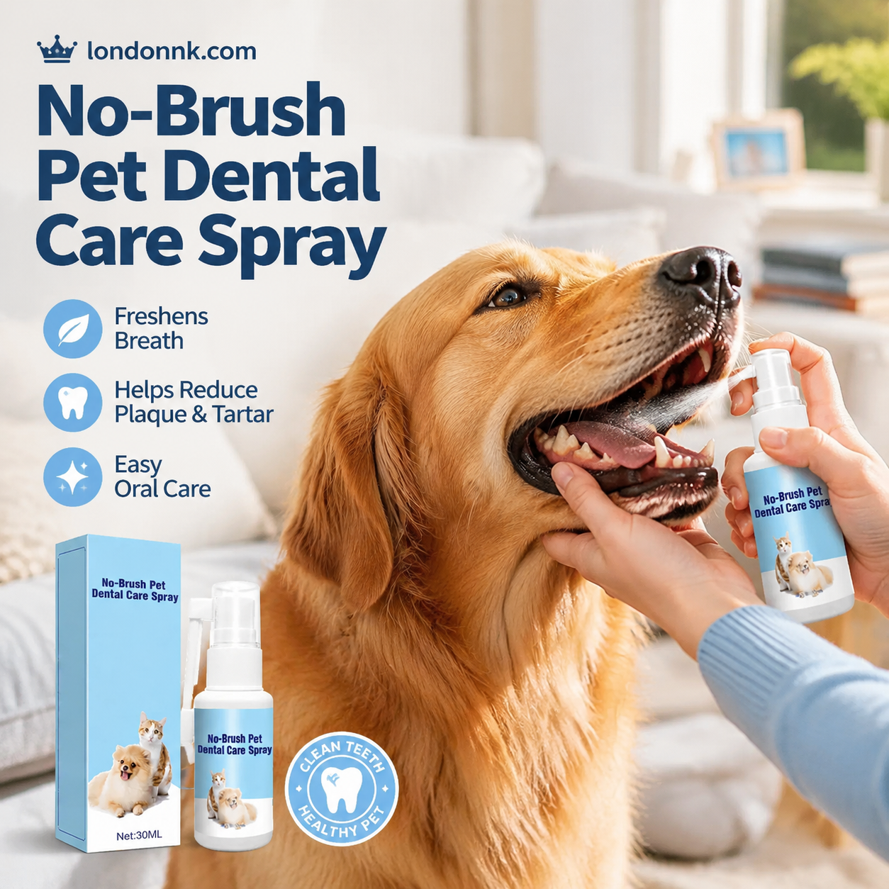 🧴 50% OFF NOW! Dental spray for pets – no brush required – natural peppermint – eliminates bad breath & plaque 🐾✨