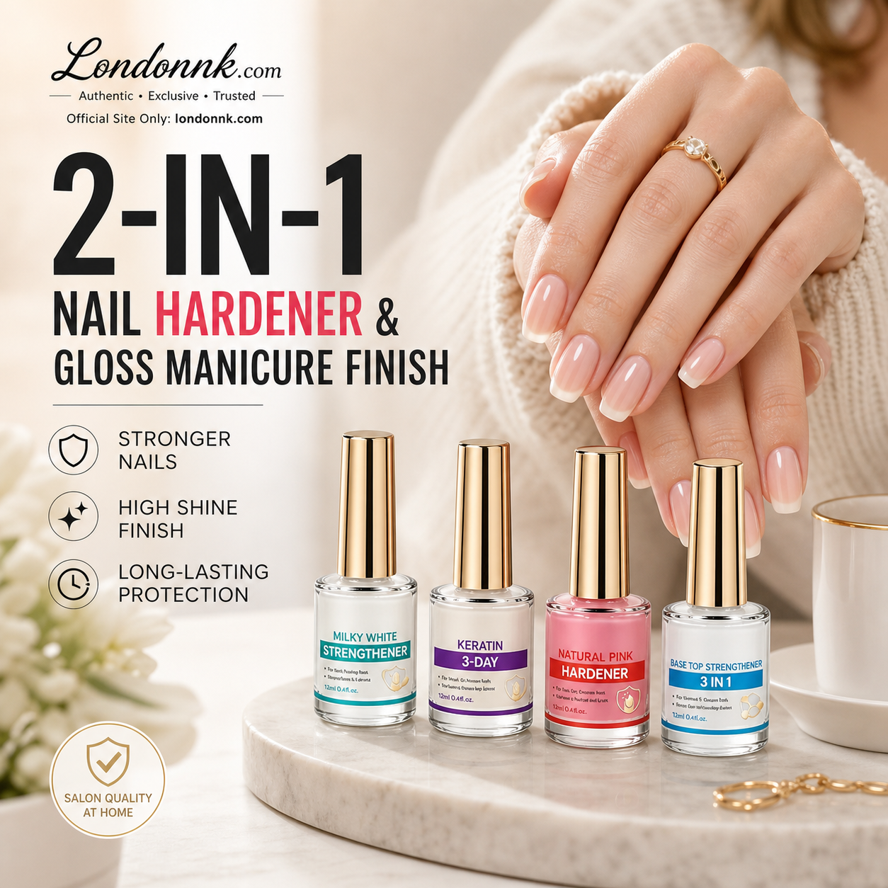 📢📢50% OFF !! ⏰Lilac Glossy Mirror Nail Strengthener