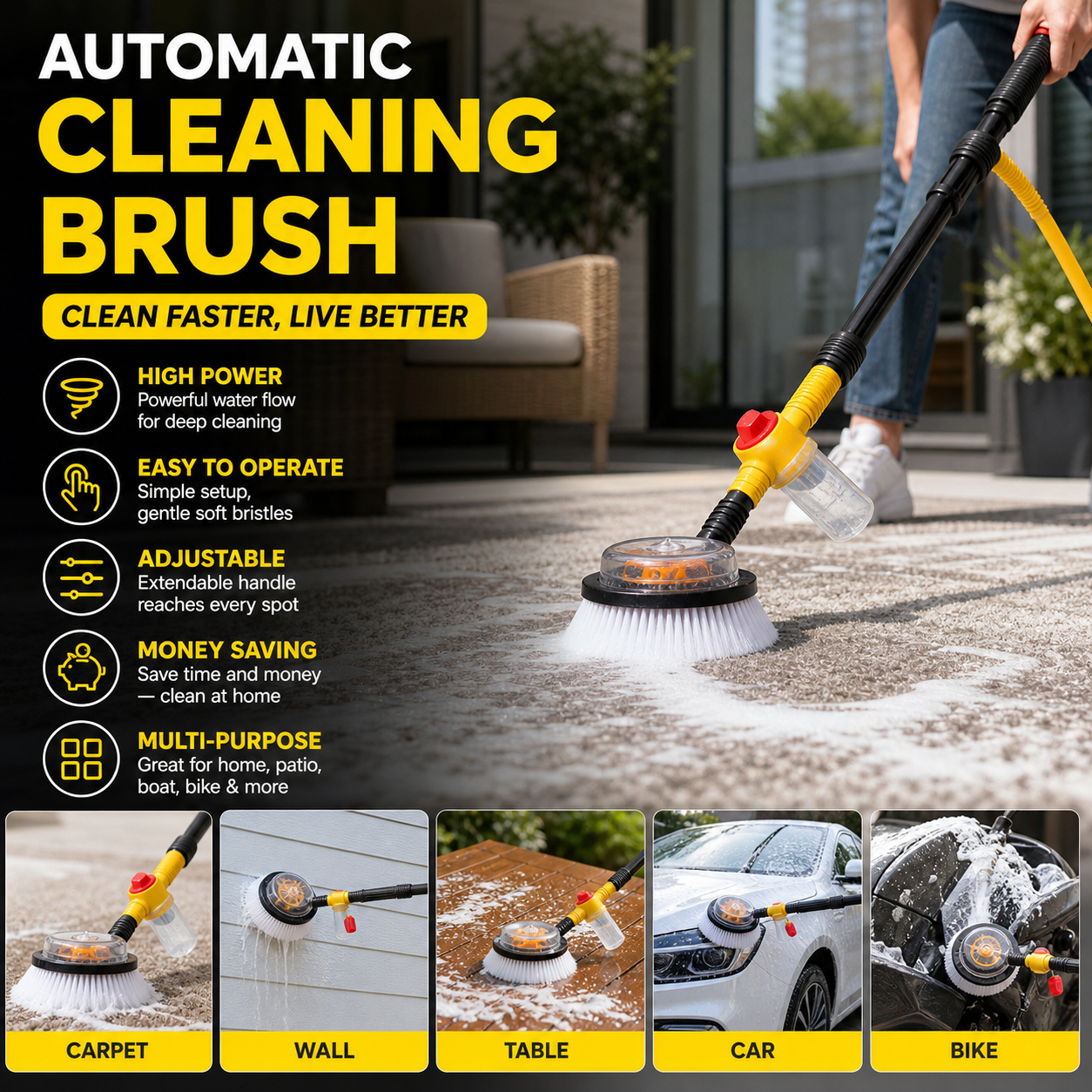🥳HOT SALE🥳💞50K+ SOLD! Multifunctional Brush – From £28.99! Auto-rotating, 5 settings & versatile. Sparkling clean – grab yours! ✅