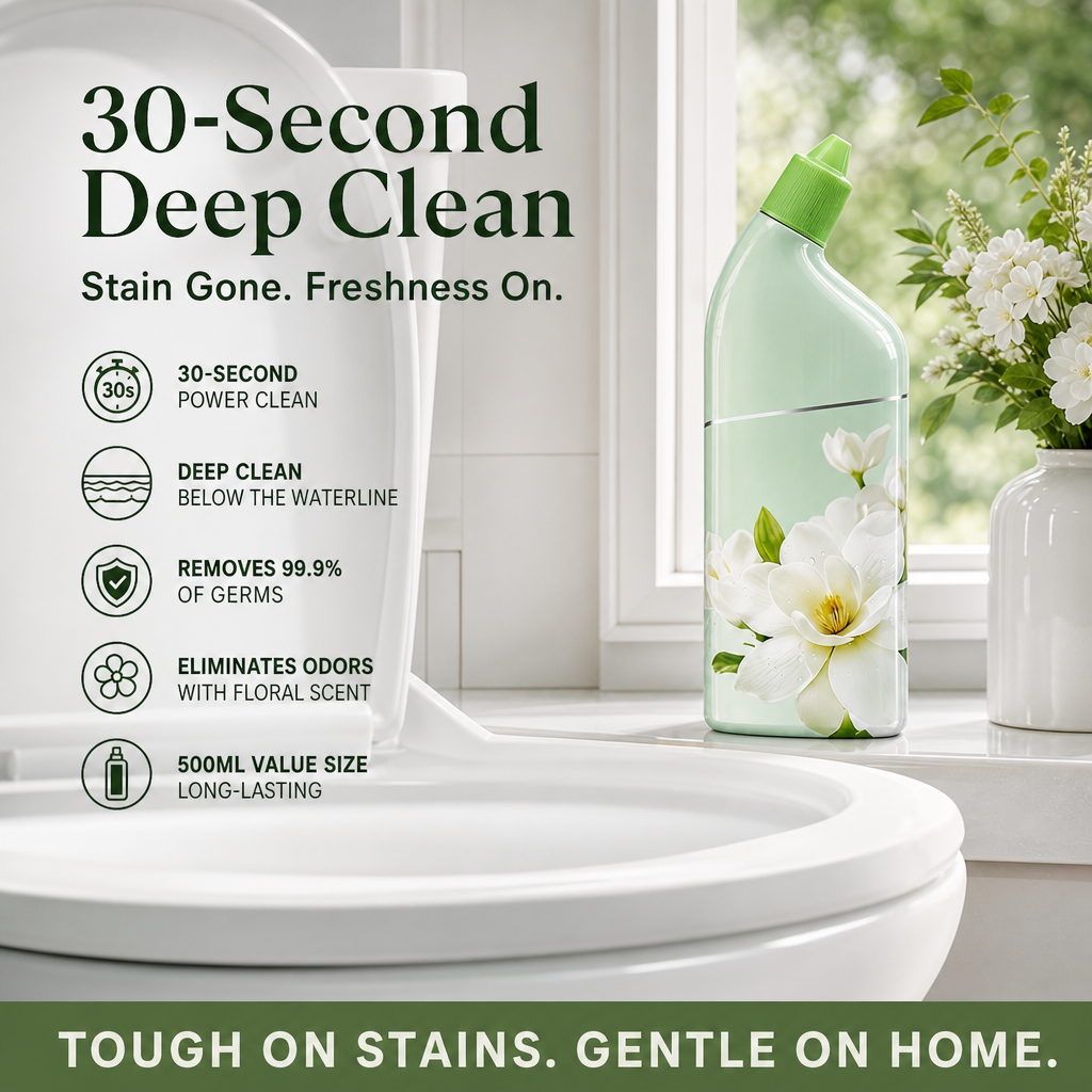 🥳2026 BESTSELLER🥾 Toilet Bowl Cleaner Gel – Rapid Stain Removal, 99.9% Bacteria Kill – Thick Clinging Formula – Odor Neutralizing – Fresh Fragrances! 🛡️💨