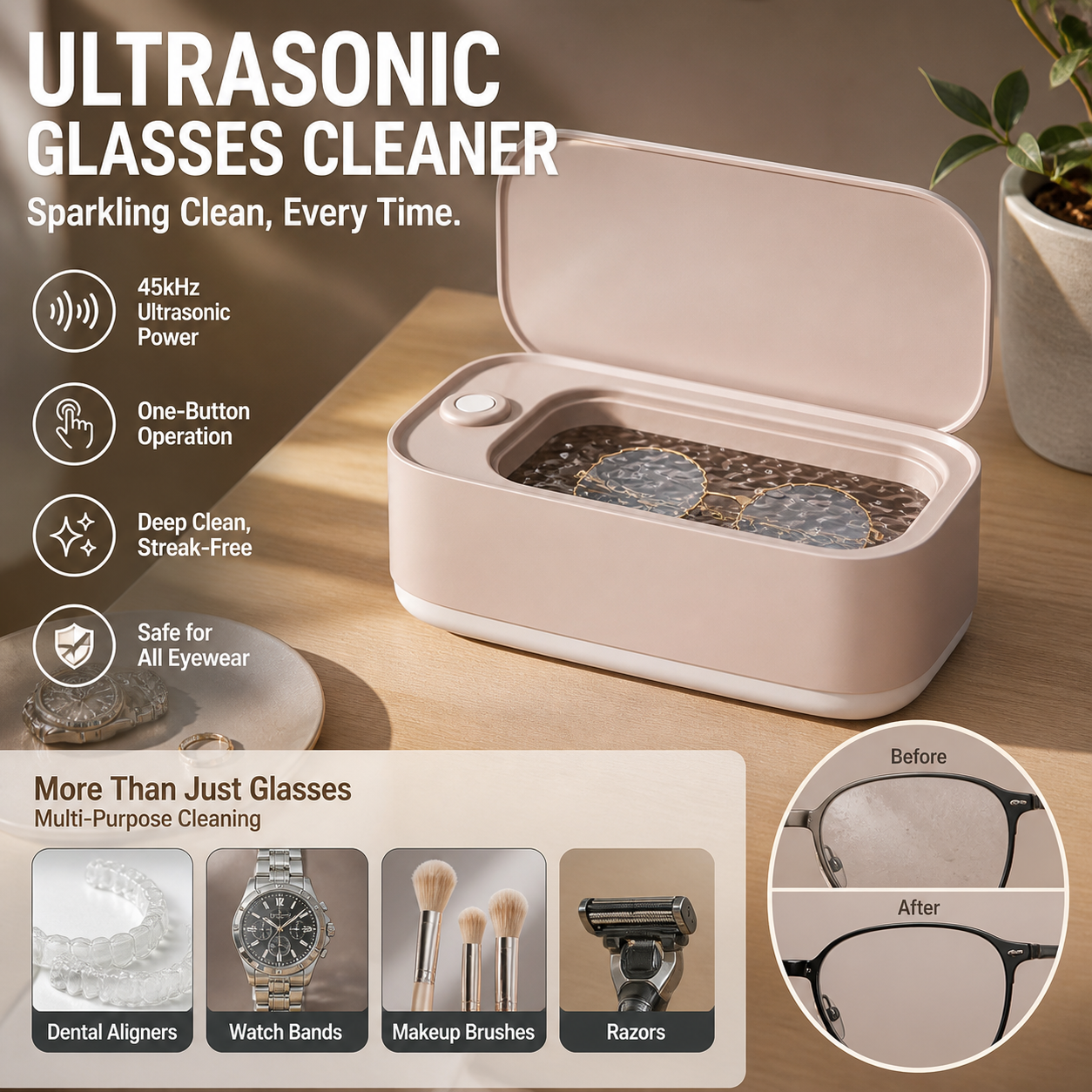 🥳HOT SALE🥳💞49K+ SOLD! Ultrasonic Cleaner – From £14.99! Removes dirt, gentle & portable. Crystal clear glasses – grab yours! ✅