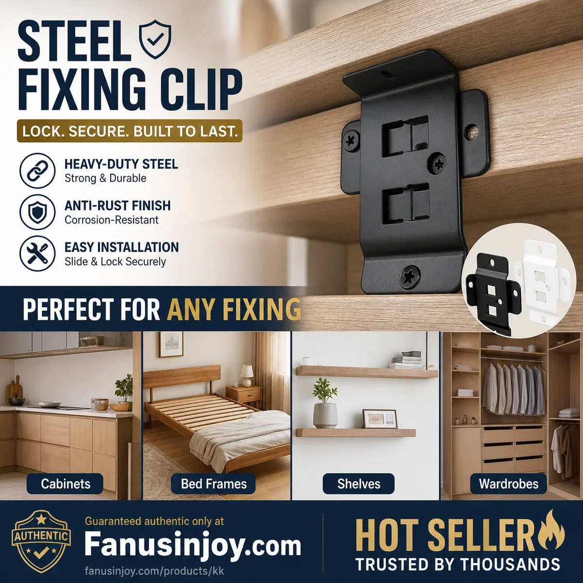 🥳HOT SALE🥳💞50K+ SOLD! Shelf Brackets – From £9.99!（10 Pcs） 2-in-1 locking, heavy-duty & rust-resistant. Sturdy shelves – grab yours! ✅