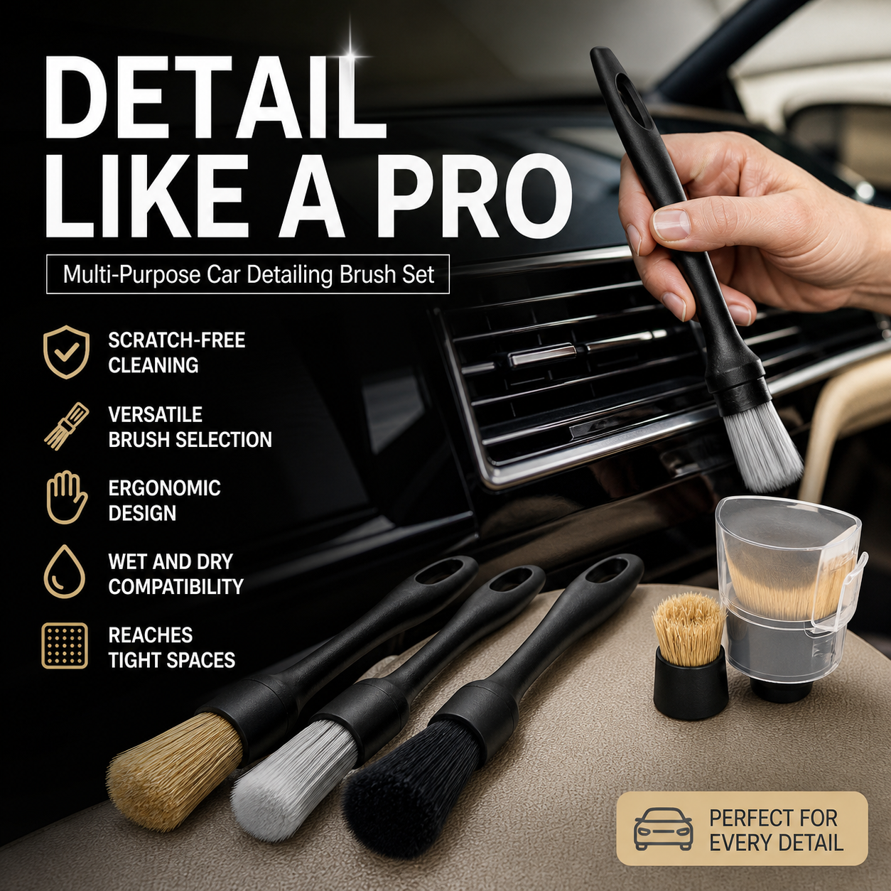🥳HOT SALE🥳💞50K+ SOLD! Detailing Brush Set – From £5.99! Scratch-free, versatile & ergonomic. Showroom clean – grab yours! ✅