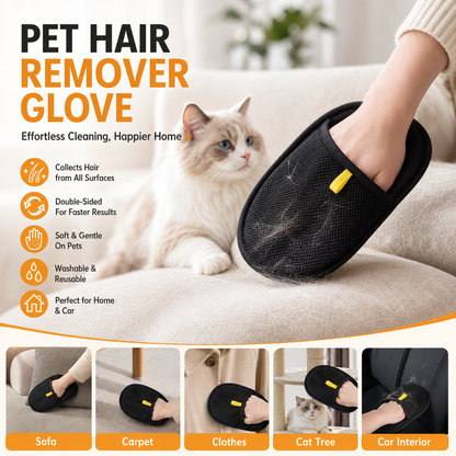 🐾🧤 Pet Hair Remover Electrostatic Gloves – Double-Sided Efficient, Soft Silicone & Washable Reusable (Versatile Home+Car)!