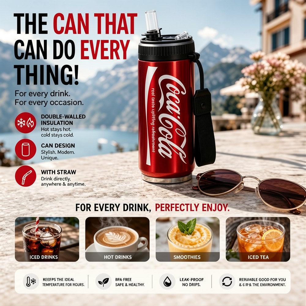 🔥SUMMER HOT SALE £8.99!!💥50K+ SOLD!🥤Double-Layer Stainless Steel Cola Can-Shaped Insulated Cup