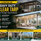 🥳2026 BESTSELLER🥾 Clear Tarp – Heavy-Duty 0.35mm PVC, 14 Mil – Waterproof, UV & Tear-Resistant – Reinforced Edges & Grommets – 3 Sizes! 🛡️💨