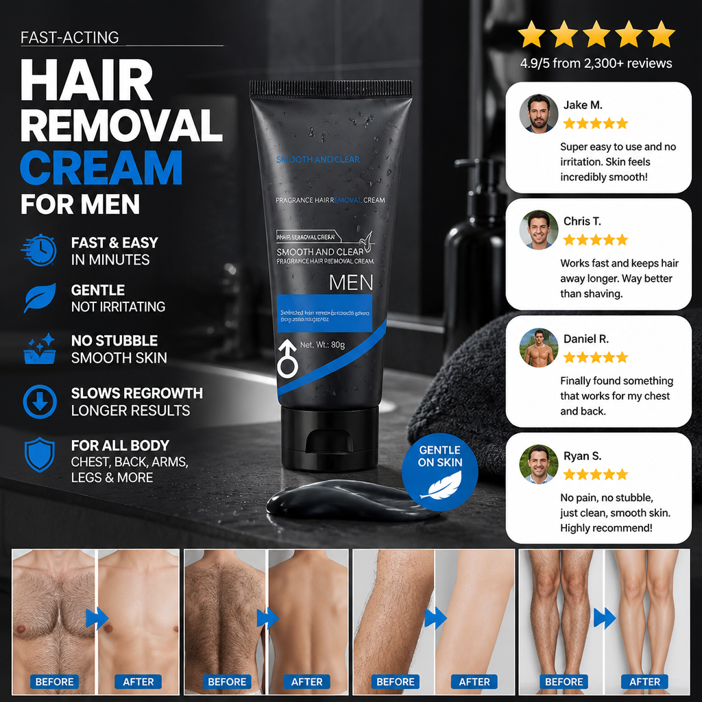 🥳HOT SALE🥳💞50K+ SOLD! Men's Hair Removal – From £5.99! Fast-acting, gentle & painless. Smooth skin – grab yours! ✅